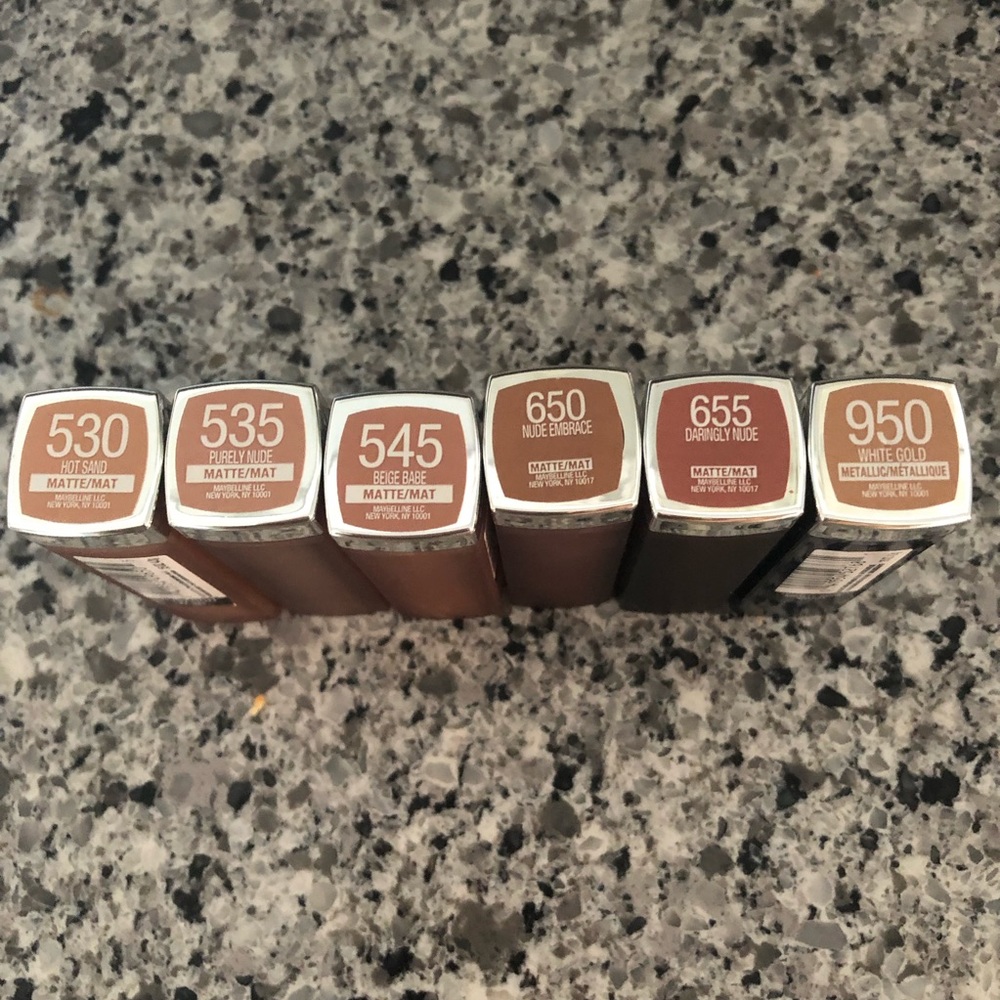 6 Nude Maybelline Lipsticks
